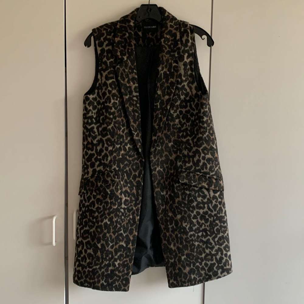 Dolce Cabo long vest animal print M